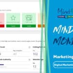 Dashboard interface showcasing Mindful Coding Solutions branding, highlighting digital marketing metrics and analytics for SEO performance.